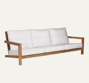 Sofá de Jardín para Exteriores con Estructura de Madera de Teca Sólida, Cojines Gruesos Resistentes a la Intemperie, para Sala de Estar Tropical, Patio, Terraza, Villa, Hotel, Resort - Product Image 2