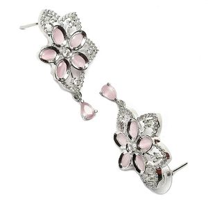 Silver Plated Flower <b>Crystal</b> <b>Earrings</b> Set Women Romantic Wedding Jewelry Alloy Rhinestone Pear Cut <b>Stud</b> Drop <b>Earrings</b> - Product Image 1