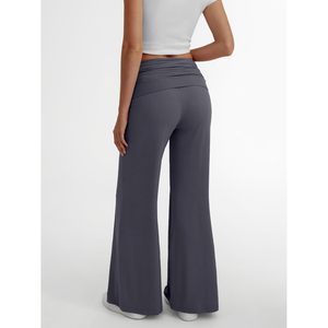 Pantalones de Yoga de pierna ancha para mujer de moda Queen trabajo de otoño Palazzo Flowy Casual puro suelto elástico comodidad para trajes de profesor de negocios - Product Image 5