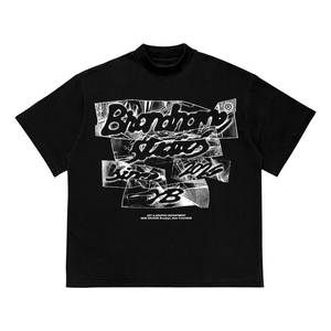 State Of Mind <b>Mens</b> <b>Black</b> T-<b>Shirt</b> With Graphic Print Street Style O-Neck <b>Short</b> <b>Sleeve</b> Regular Fit Cotton Jersey - Product Image 2