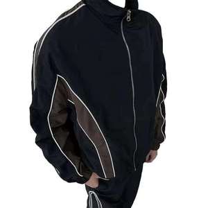 Custom Nylon Windbreaker Tracksuit Men <b>Zip</b> <b>Up</b> <b>Jacket</b> & Pants Set Waterproof Lightweight Breathable Outdoor Sportswear OEM - Product Image 5