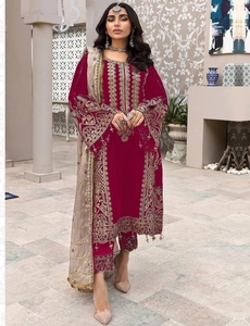 Traje Formal de Mujer KV para Otoño, Bordado y Adornado con Perlas, en Tela Georgette - Product Image 2