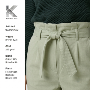 Pantalones Chinos Elásticos para Mujer, Algodón y Spandex, 295GSM, Cintura Alta, Estilo Casual Elegante, Fabricante OEM ODM - Product Image 2