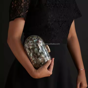 กระเป๋าคลัทช์ทำมือประดับมุกคุณภาพสูง ปรับแต่งได้ กระเป๋าถือมุกธรรมชาติ ใช้ได้ทุกวัน แฟชั่นวินเทจสำหรับสุภาพสตรี งานฝีมือ - Product Image 4