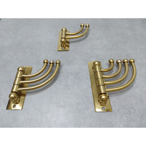 Antique Rustic Wall Mounted Brass <b>Coat</b> <b>Hook</b> Multifunction Metal Wardrobe Rack with Design <b>Hooks</b> <b>Rails</b> Holder Wall Organization - Product Image 6