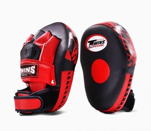 Professional Kickboxing Training Gear Muay Thai Twins Red Mharon <b>Focus</b> Mitts Personalized Your Own Logo Printed Curved <b>Padding</b> - Product Image 6