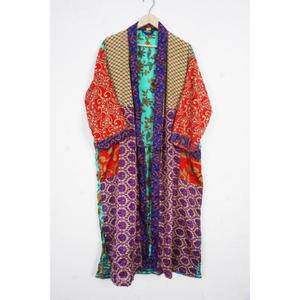 Kimono de seda sexy para dormir, kimono indio de seda, cubrebikini, ropa de playa, albornoz, kimono vintage de sari de seda, vestido largo. - Product Image 2