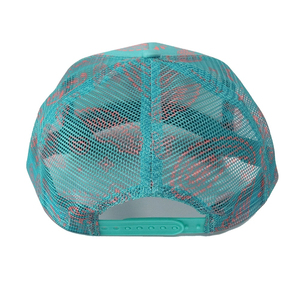 Gorra Trucker Estampada Unconscious Society, Diseño Turquesa y Rosa, Malla Transpirable en la Parte Trasera, Estilo Urbano Unisex, Casual, Primavera Verano - Product Image 4