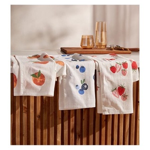 Best Quality Multi-purpose Soft Pure Grey White 100% Organic Cotton Heavyweight Customized Home <b>Kitchen</b> Custom Design Tea Towels - Product Image 5