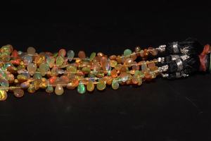 AAA ลูกปัดโอปอล์โอปอลเอธิโอเปียนธรรมชาติทรงลูกแพร์เรียบ4*6-7*9มม. 8นิ้วโอปอลฉูดฉาดสำหรับทำเครื่องประดับ - Product Image 3