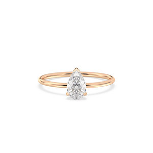 Bague solitaire REYES classique en or rose massif 14 carats avec diamant de laboratoire HPHT CVD pour femme, cadeau idéal pour un anniversaire ou un mariage - Product Image 2