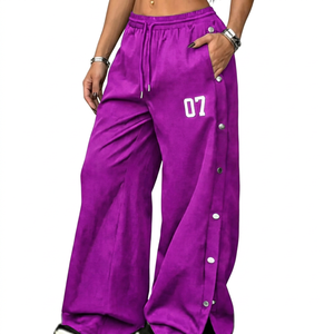 Pantalones Deportivos Personalizados con Cordón en la Cintura, Rayas Rojas, Poliéster/Nailon, al por Mayor, Estilo Urbano, Talla Grande - Product Image 3