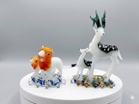 Figurines en verre artisanales miniatures en gros, collection animale créative, design moderne, décoration Feng Shui pour la maison