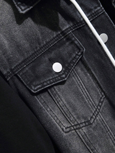 Chaquetas de Mezclilla Formales Personalizadas al por Mayor para Hombre con Lavado Ácido, Cierre de Botones, Colores Sólidos, 100% Algodón, Estilo Vintage - Product Image 4