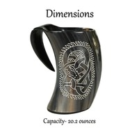 Chope à bière artisanale en corne de buffle, style vintage rustique, pour adultes, cadeau de fête, résistante à la chaleur, à paroi simple