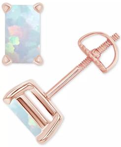 Lab-Grown Opal Cushion Screw <b>Back</b> Stud <b>Earrings</b> (3/8 ct. t.w.) | Macy's - Product Image 3