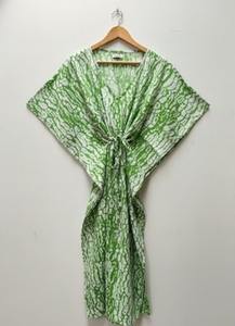 Venta al por Mayor de Caftanes Hechos a Mano con Tinte Natural, Estilo Bohemio, Cuello en V, Manga Larga, Holgados, de Algodón para Mujer - Product Image 2