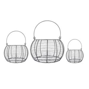 Panier de rangement en métal avec revêtement en poudre de qualité supérieure et poignées en bois pour la maison - Product Image 1