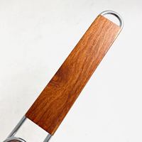 Pinza para Asar de Alambre Cromado de Grado Alimenticio con Mango Largo y Cesta, para Uso en Cocina Interior/Exterior, para Camarones y Pollo
