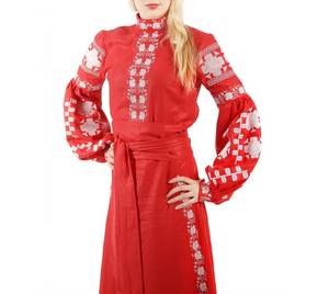 Robe longue décontractée 100 % coton faite à la main pour femme, broderie machine, ceinture, bouton, col chinois, manches courtes, émeraude, sexy, vente en gros - Product Image 1