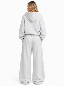 Ensemble de survêtement brodé en chenille de haute qualité pour femme, coupe ample et personnalisée, en coton brossé doux, jambes larges, idéal pour l'hiver (OEM/ODM) - Product Image 2