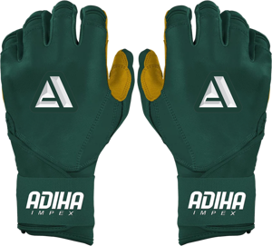 Premium Leather Customizable Baseball Batting <b>Gloves</b> premium leather green color Closure <b>type</b> hook and loop - Product Image 1