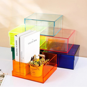 Boîte de rangement carrée en acrylique coloré de luxe de haute qualité, avec couvercle en plastique PE, multifonctionnelle, pour la décoration de la maison, pour les bijoux - Product Image 4