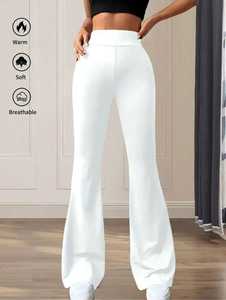 High Stretchable Style <b>Flared</b> <b>Legging</b> Tights Classic Plain Dyed Casual Outdoor Jogging Running Wear Summer Flare Trousers - Product Image 3