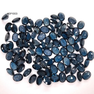 Topaze bleue de Londres AA 2026 de qualité supérieure, forme ovale, 9,00x7,00 mm, ensemble de pierres précieuses au total 178 carats, ton bleu intense, pour pendentifs et bijoux - Product Image 1