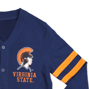 Cardigans à col en V bleu marine à manches longues et boutons pour homme Virginia State Trojans 82 – Tenue décontractée - Product Image 3