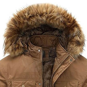 Parka d'hiver imperméable pour homme avec capuche en fausse fourrure, manteau robuste coupe-vent pour homme avec capuche en fausse fourrure - Product Image 2