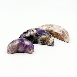 Chakralume Améthyste Chevron Naturelle Courbée en Forme de Lune, Sculptée à la Main, Cristal Violet de Guérison, Pierre Précieuse pour Méditation, Reiki, Énergie des Chakras, Décoration - Product Image 1