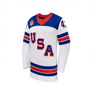 Maillot de hockey sur glace pour hommes et jeunes, brodé avec le nom du joueur, respirant, à manches longues, uniforme d'équipe sportive - Product Image 4