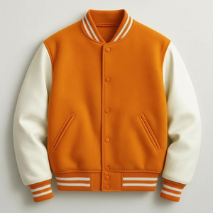 Veste décontractée de style universitaire pour homme, veste bomber boutonnée avec tissu doux, vêtement d'extérieur tendance pour le marché américain - Product Image 4