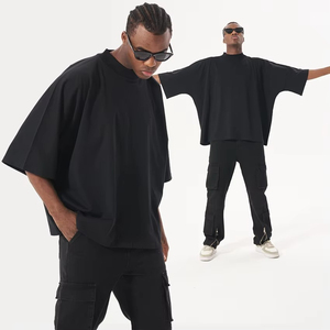 T-shirt Homme Streetwear Coupe Boxy Solide en Coton Lourd 100% Coton Écologique de Haute Qualité avec Logo Personnalisé - Product Image 1