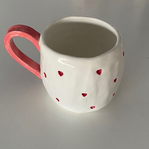 แก้วกาแฟเซรามิคลายเชอร์รี่ 3 มิติ พิมพ์โลโก้ได้ ใช้กับไมโครเวฟได้ แก้วสโตนแวร์ ขายส่ง สไตล์นอร์ดิก แก้วเซรามิคลายนูนเชอร์รี่ - Product Image 3