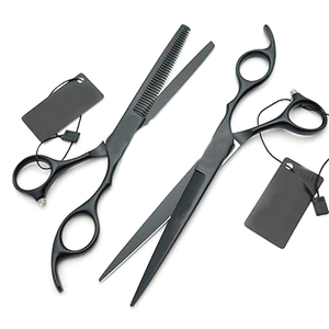 Ensemble de ciseaux professionnels personnalisés pour la coupe et l'éclaircissement des cheveux, pour droitiers, lames en acier inoxydable affûtées, manche moyen, qualité A+ - Product Image 3