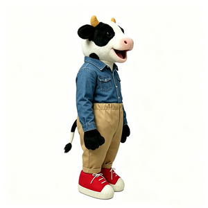 Vaca, marioneta de animal suave, juguete de simulación para niños, muñeco de peluche de vaca de granja, marioneta de mano interactiva - Product Image 4
