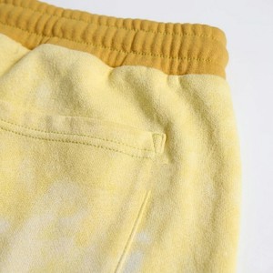 <b>Men</b> Pastel <b>Yellow</b> Sun Faded French Terry <b>Shorts</b> Raw Hem Cotton Sweat <b>Shorts</b> Drawstring Waist Casual Summer Streetwear - Product Image 6