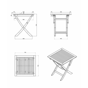 Solid <b>Wood</b> Folding Square <b>Dining</b> <b>Table</b> <b>Rustic</b> Modern Design 4-Seater <b>Dining</b> Room Furniture for Indoor/Outdoor Use - Product Image 5