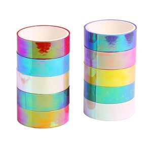 Ruban adhésif washi holographique irisé en gros, ruban adhésif arc-en-ciel auto-adhésif pour scrapbooking, journalisation et fournitures d'artisanat - Product Image 2
