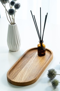 Plateau et assiette rectangulaires en bois massif, design luxueux fait main, écologiques, de qualité alimentaire, pour la décoration de la maison, cuisine rustique - Product Image 3