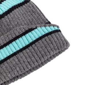 Unisex Solid <b>Beanie</b> Hat 100% Polyester Adjustable Breathable <b>Waterproof</b> Winter Knit Gray Turquoise Black Contrast Color Casual - Product Image 5