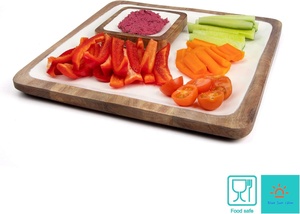 Plateau de service en bois fait à la main moderne et vintage de 12x8 pouces pour la maison, décoration murale de Noël pour le petit-déjeuner, dessus de table basse - Product Image 3