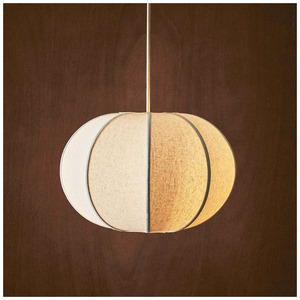 Lampe suspendue en tissu de soie style Japandi, minimaliste Wabi-Sabi, forme citrouille, globe blanc, lanterne en papier, lustre à vendre - Product Image 6