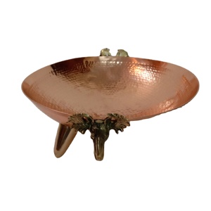 Bol en cuivre personnalisé le plus vendu bol en métal décoratif pour la maison de cuisine au design unique avec panier de rangement pour le stockage des aliments - Product Image 1