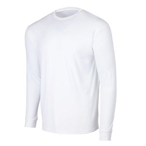 T-shirt à manches longues pour homme, col rond, coton/fibre de bambou, jersey, coupe classique, décontracté, couleur unie, tricoté, respirant, séchage rapide - Product Image 1