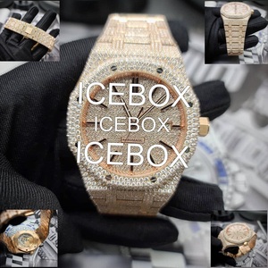 Reloj VVS1 Moissanite con Caja de Acero Inoxidable, Esfera de Cristal, Cierre de Pulsera, Diseño Bicolor, Estilo Hip Hop, Resistente al Agua 10 Bar - Product Image 5