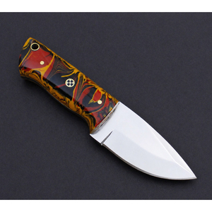 Couteau Skinner artisanal avec manche en résine jaune, couteau de chasse à lame pleine longueur - Product Image 3