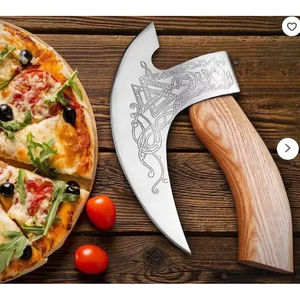 Burraq Hache à pizza Tomahawk en acier au carbone, faite à la main, avec manche en bois de rose et étui en cuir, pour le camping, les activités de plein air et le bricolage, cadeau pour la Fête des Pères - Product Image 6